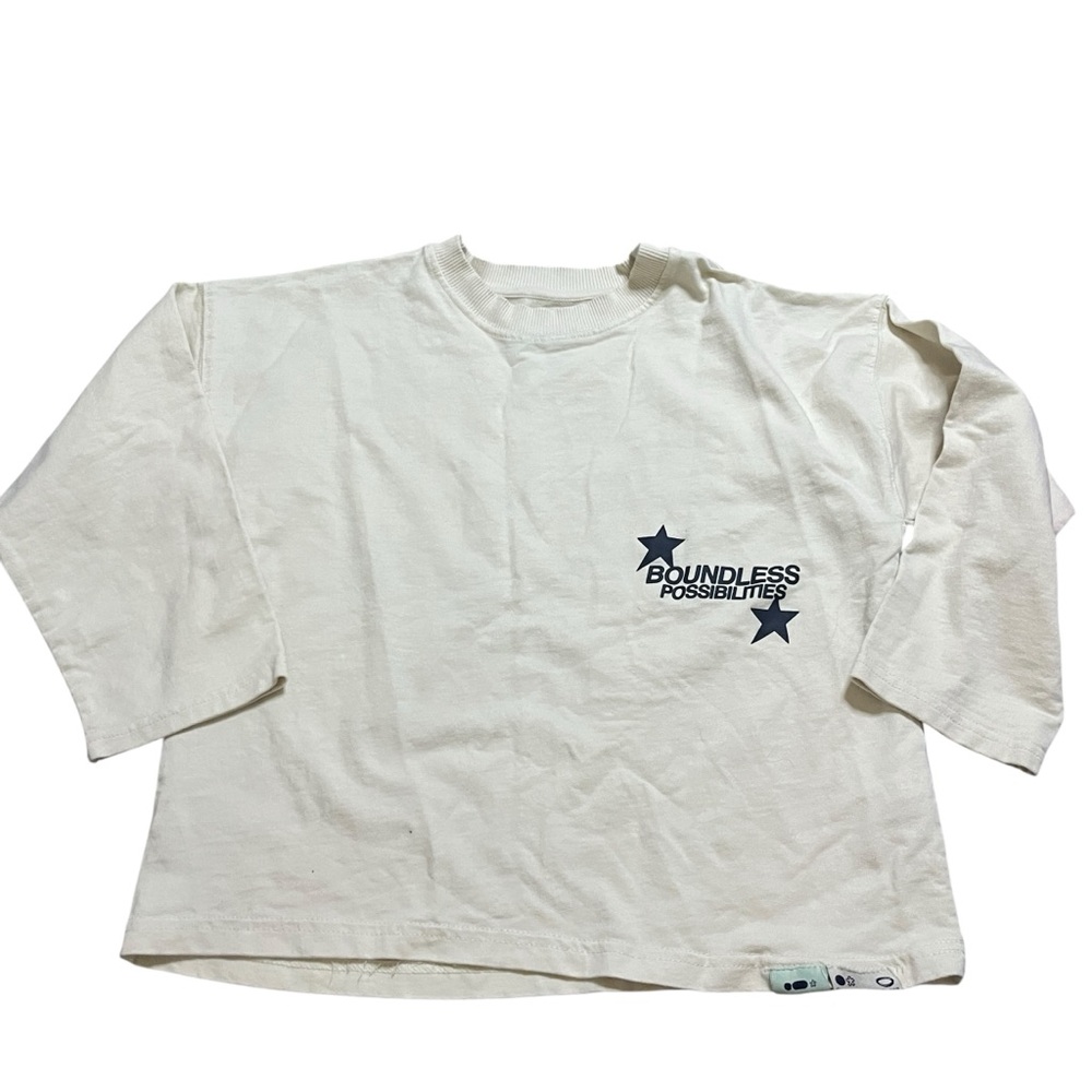 Zara Kids Boundless Possibilities Cream Blue Crewneck Sweatshirt Size 8-9